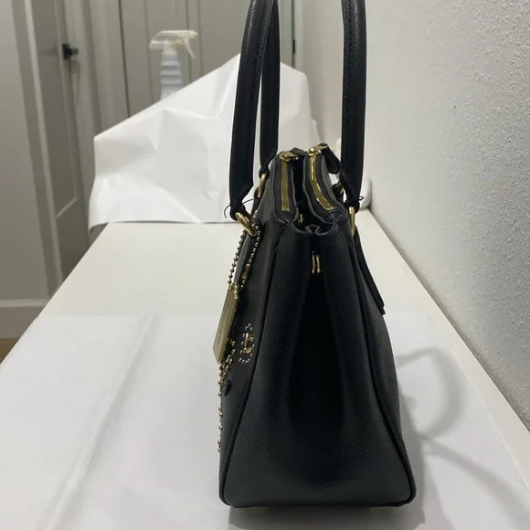 Coach Mini Surrey Carryall Black Heart  Limited Edition Leather Handbag - Picture 11 of 17